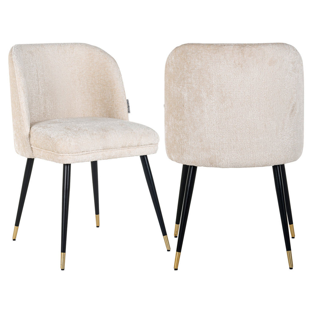 Stoel Alicia wit chenille brandvertragend (FR-Bergen 900 wit chenille)