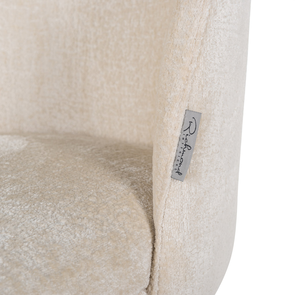 Stoel Alicia wit chenille brandvertragend (FR-Bergen 900 wit chenille)
