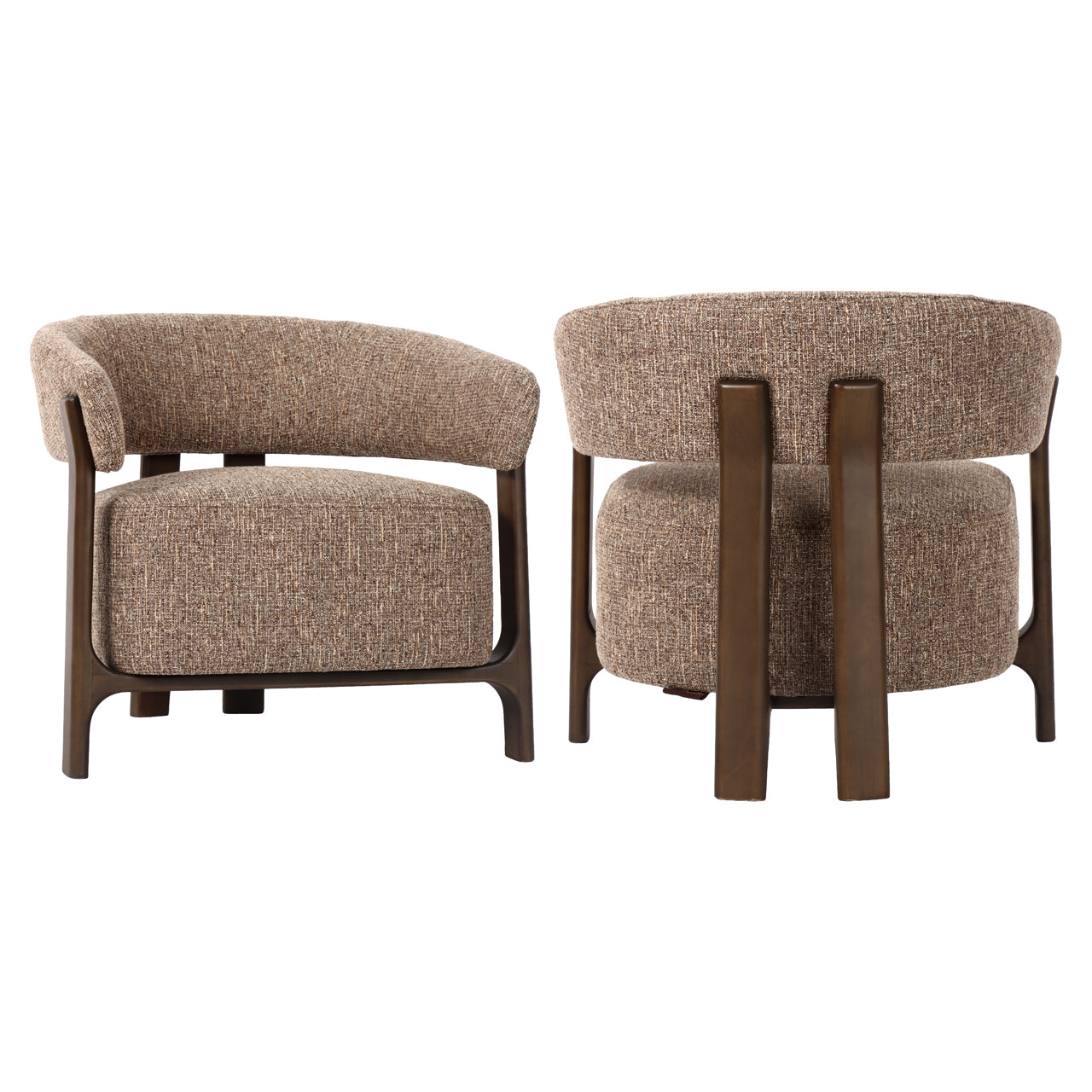 Lounge stoel Dalara bruin tweed