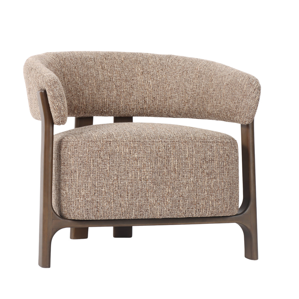 Lounge stoel Dalara bruin tweed