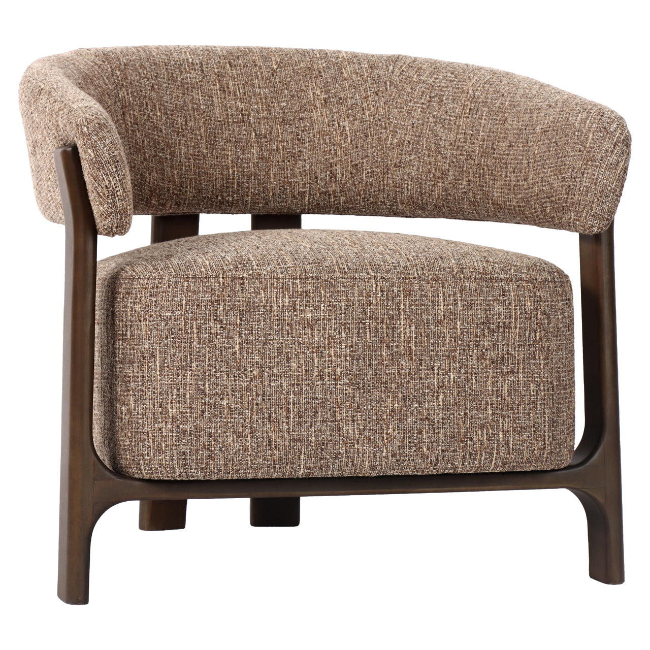 Lounge stoel Dalara bruin tweed