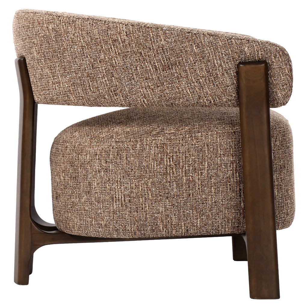 Lounge stoel Dalara bruin tweed