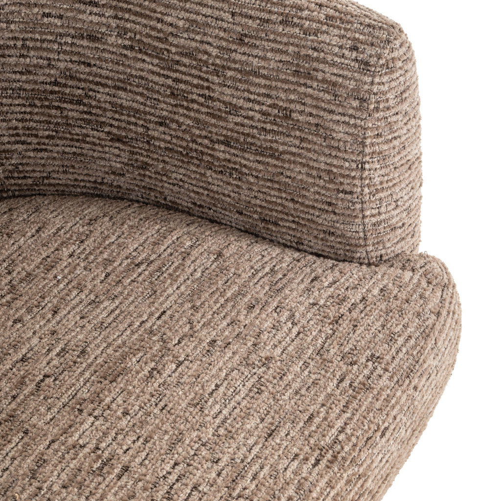 Eetkamerstoel Quiriro mocca lineaire draaistoel