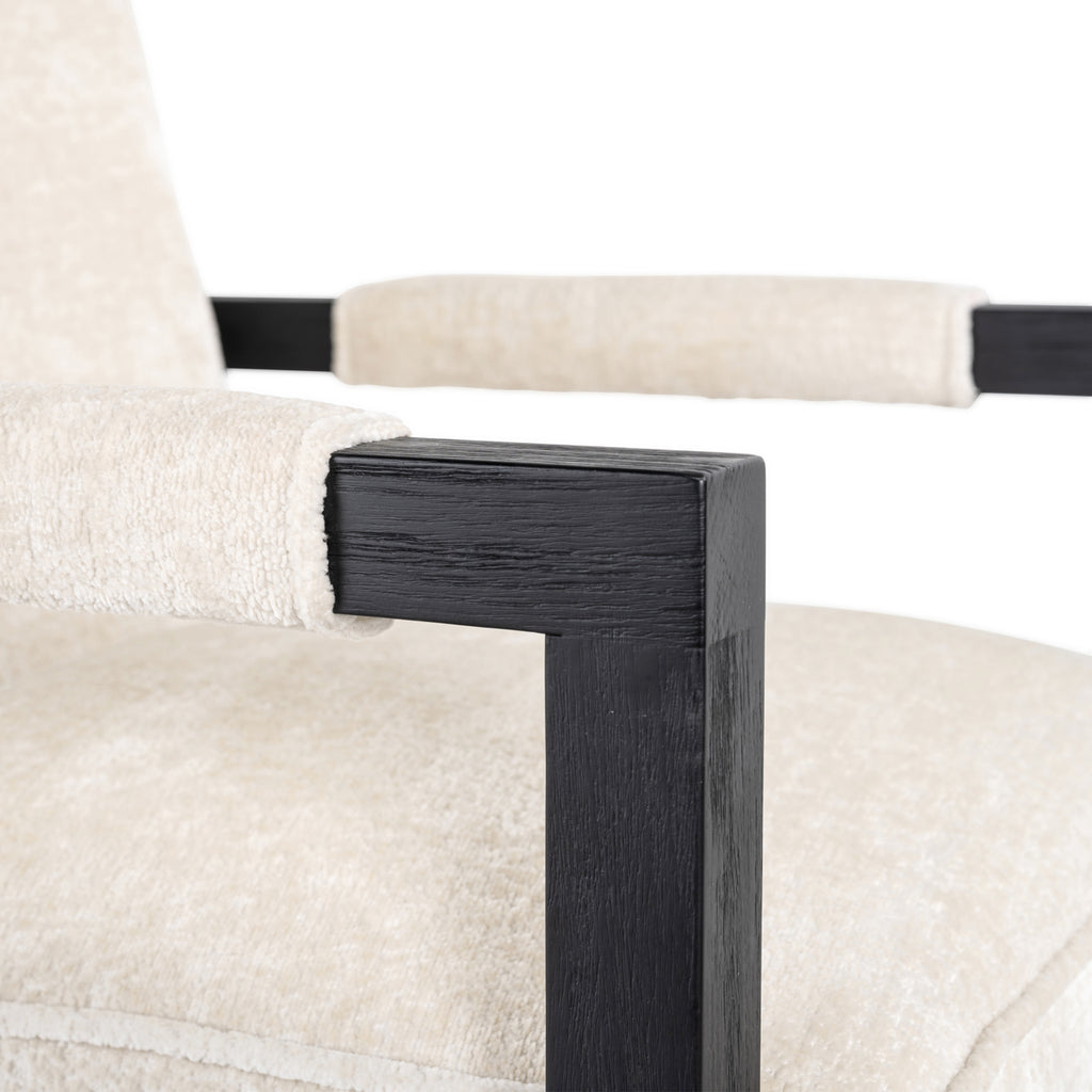 Eetkamerstoel Beck wit chenille