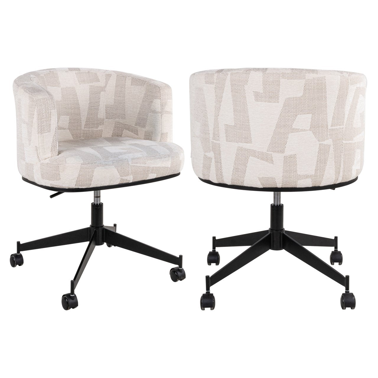 Draaistoel Rochenne met wielen beige graffic (Beige graffic)