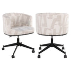 Draaistoel Rochenne met wielen beige graffic (Beige graffic)