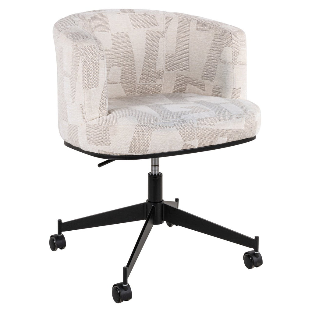 Draaistoel Rochenne met wielen beige graffic (Beige graffic)