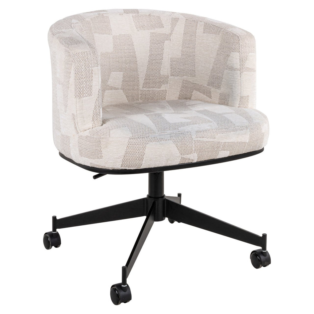 Draaistoel Rochenne met wielen beige graffic (Beige graffic)