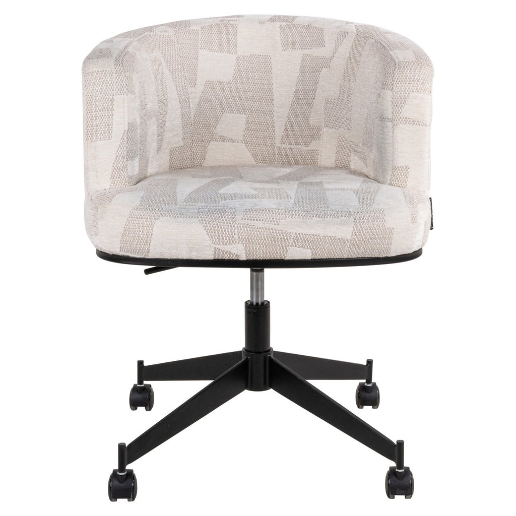 Draaistoel Rochenne met wielen beige graffic (Beige graffic)