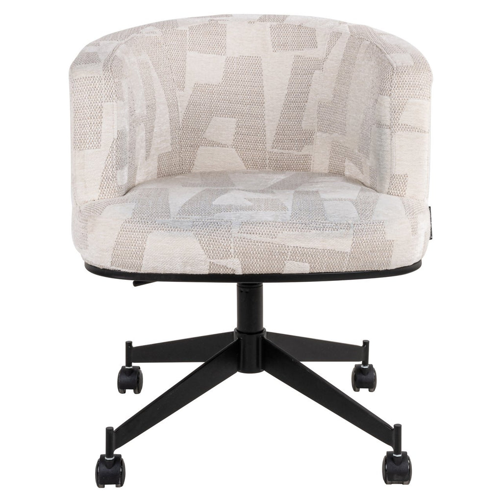 Draaistoel Rochenne met wielen beige graffic (Beige graffic)