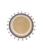 Rug, beige Ø120cm excluding tassels